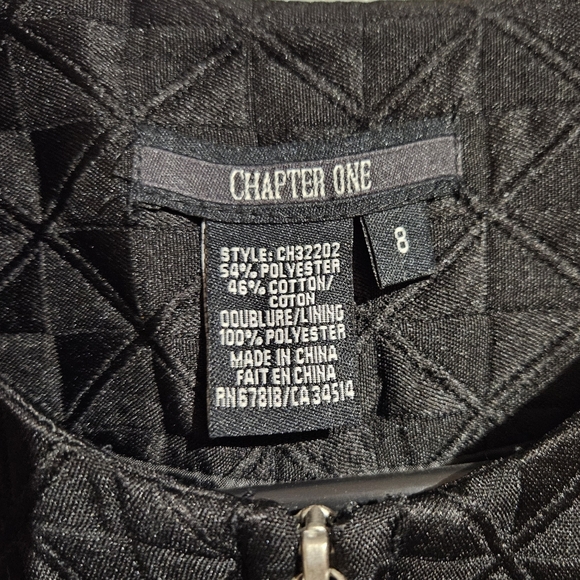 Chapter One Cropped Jacket | Black Geometric Flared Size 8 - Picture 3 of 8